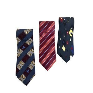 Men's Neckties Ties Various Colors & Patterns Lot of 3 Silk‎ Italian
